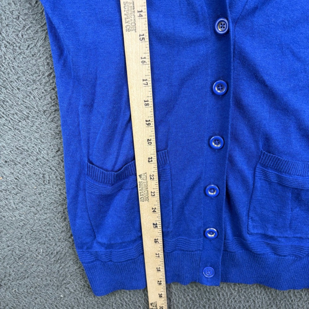 Banana Republic Womens Royal Blue Short Sleeve V-Neck Button Front Cardigan L - Picture 4 of 7